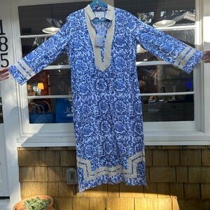 Sail to Sable Blue and White Floral Dress